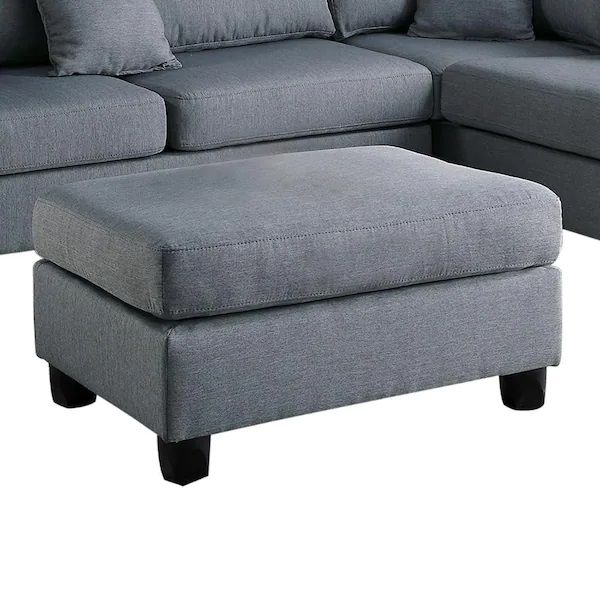 Grey Color 3pcs Sectional Living Room Furniture Reversible Chaise – photo 7 of 9