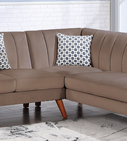 Contemporary 2-Pcs Sectional Set Living Room Furniture Light Brown – photo 7 of 10
