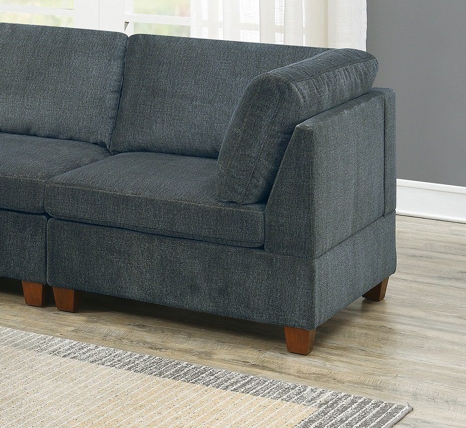 Living Room Furniture Grey Chenille Modular Sofa Set 6pc Set Sofa – photo 3 of 20