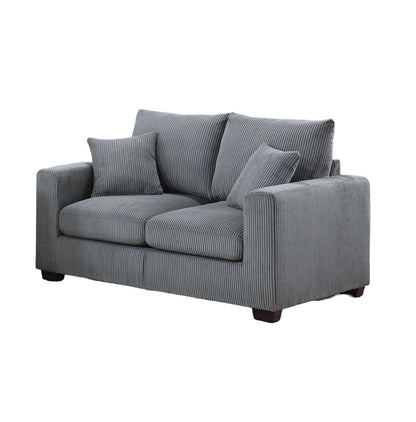 Classic Living Room 2pc Sofa Set Fog Corduroy Sofa And Loveseat – photo 5 of 10