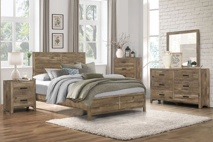 Rustic Style Dresser w 6 Storage Drawers Weathered Pine Finish Wooden – photo 5 of 6