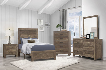 Rustic Brown Finish 1pc Twin Size Bed Panel Headboard Footboard – photo 7 of 8