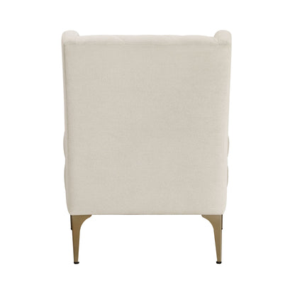 Modern Luxury Taupe Chenille Upholstery Wingback Accent Chair – photo 8 of 11
