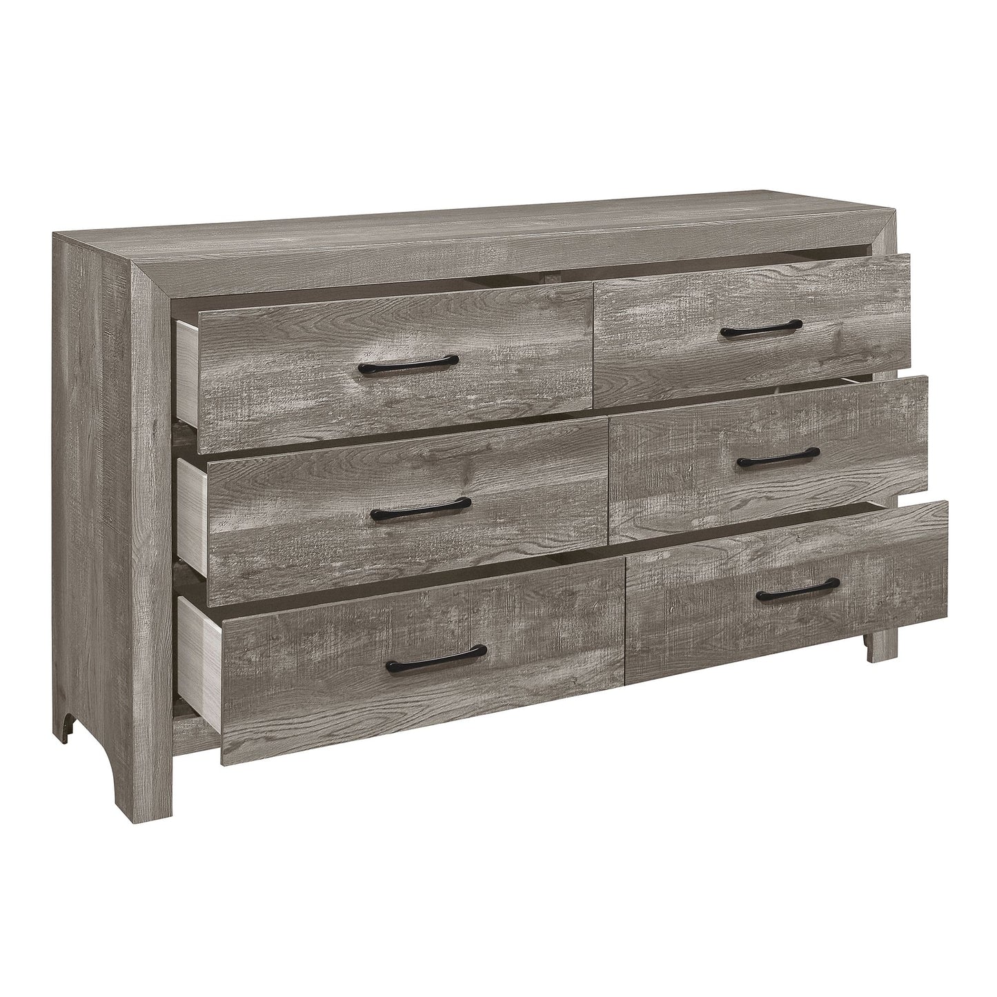 Modern Rustic Style Gray Finish 1pc Dresser of 6x Drawers Bedroom – photo 3 of 5
