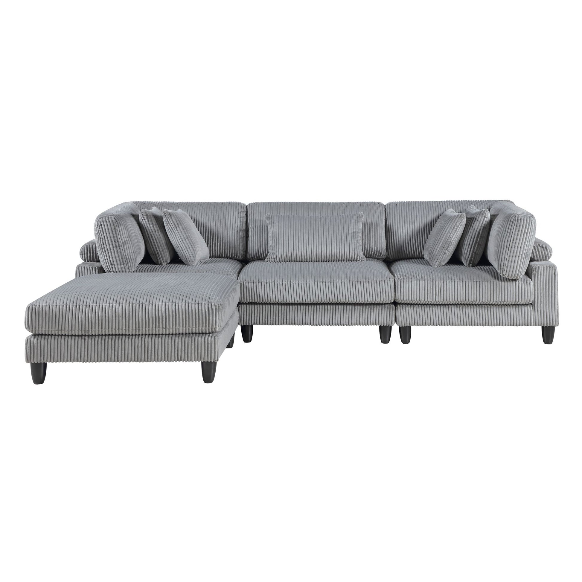 Living Room Furniture 4-Piece Modular Sectional Sofa Set Gray – photo 3 of 20