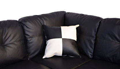 3 PC Sectional Sofa Set, (Black) Faux Leather left-Facing Sofa – photo 4 of 8