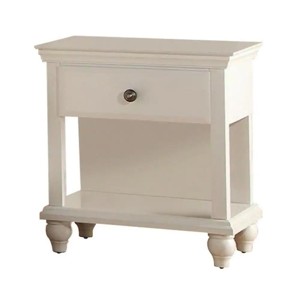 Modern Bedroom Nightstand White Color Wooden 1 Drawers And Shelf Bed – photo 10 of 14