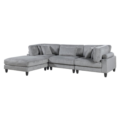 Living Room Furniture 4-Piece Modular Sectional Sofa Set Gray – photo 2 of 20