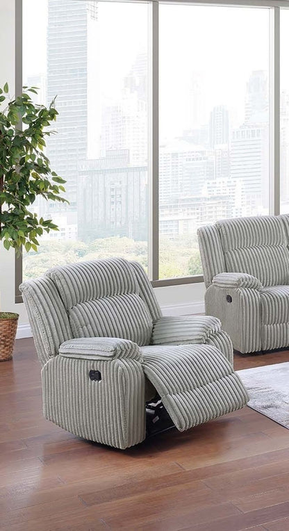Motion Sofa Loveseat w Console And Recliner Chair Ash Color Fur Like – photo 10 of 20