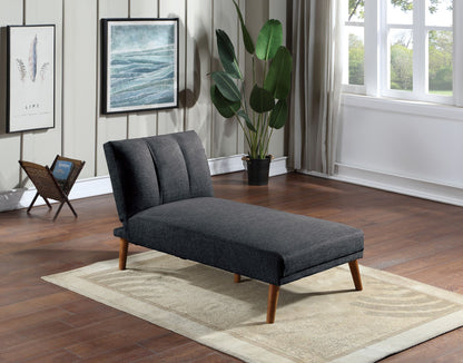 Black Polyfiber Adjustable Chaise Bed Living Room Solid wood Legs – photo 1 of 8