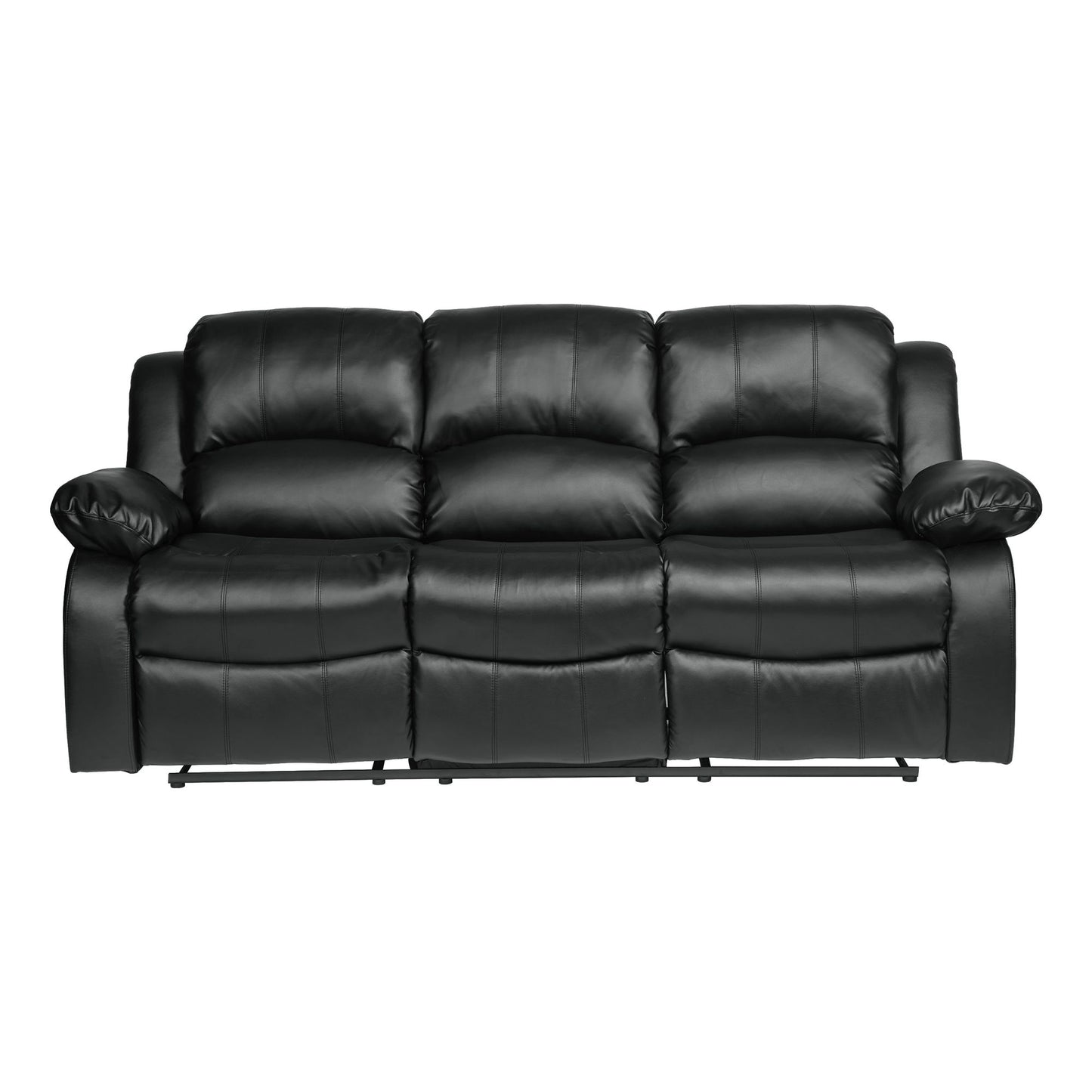 Comfortable Double Reclining Sofa 1pc Black Bonded Leather Match – photo 2 of 11