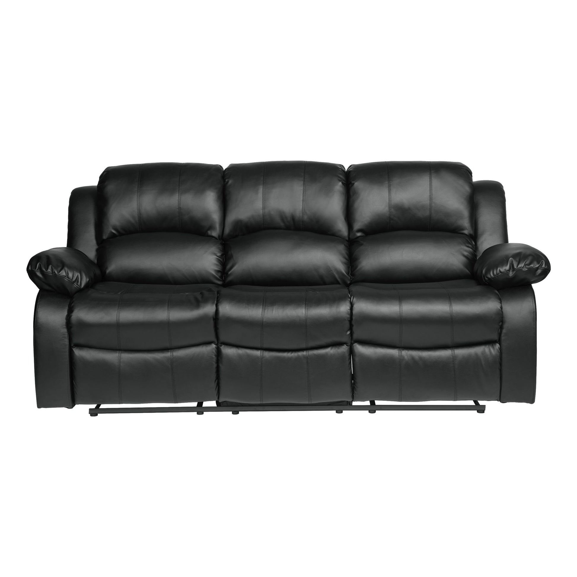Comfortable Double Reclining Sofa 1pc Black Bonded Leather Match – photo 2 of 11