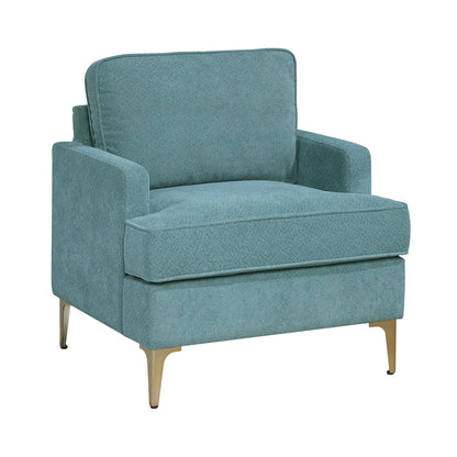 Modern Comfort Accent Chair 1pc Peacock Color Chenille Upholstery – photo 3 of 12