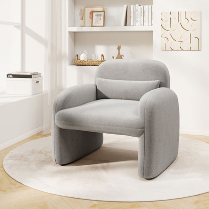 Modern Accent Chair with Waist Pillow and Armrests for Living Room – photo 5 of 27