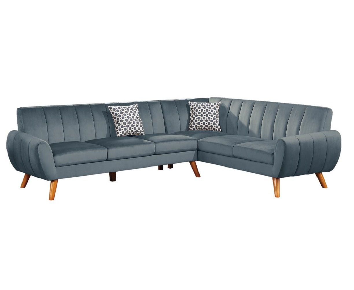 Contemporary 2-Pcs Sectional Set Living Room Furniture Dark Gray – photo 2 of 10