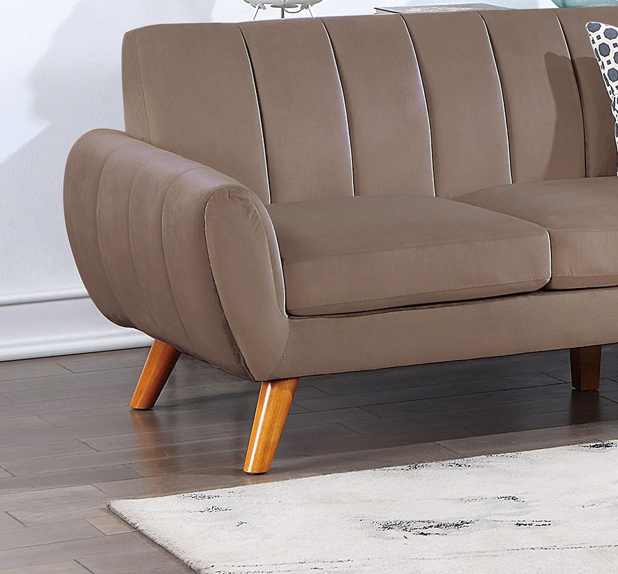 Contemporary 2-Pcs Sectional Set Living Room Furniture Light Brown – photo 5 of 10