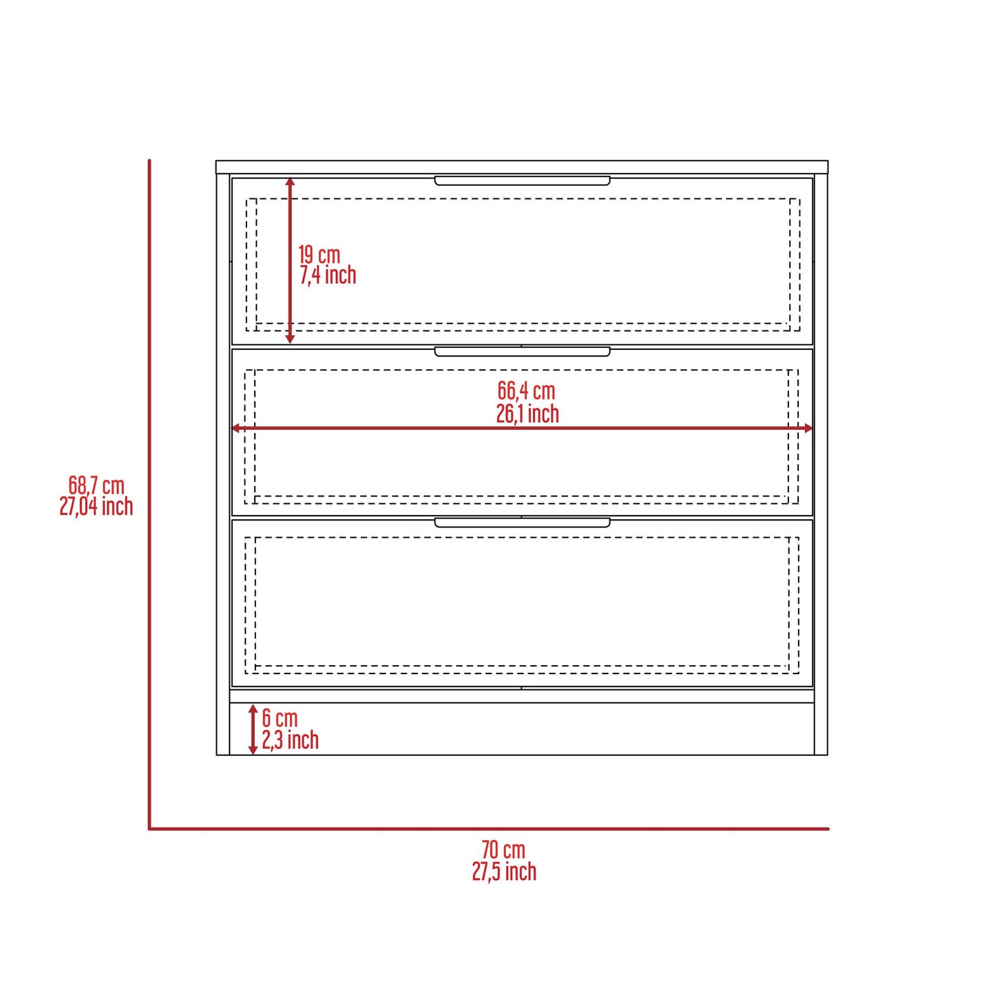 Washington Three Drawer Dresser – photo 4 of 8