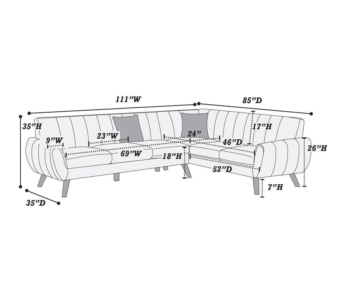 Contemporary 2-Pcs Sectional Set Living Room Furniture Dark Gray – photo 8 of 10