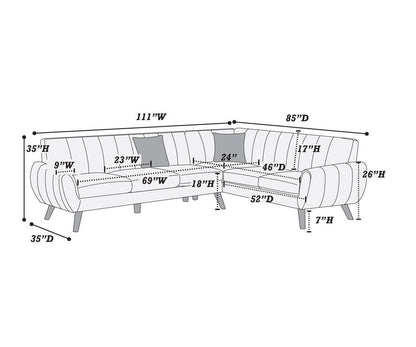 Contemporary 2-Pcs Sectional Set Living Room Furniture Dark Gray – photo 8 of 10