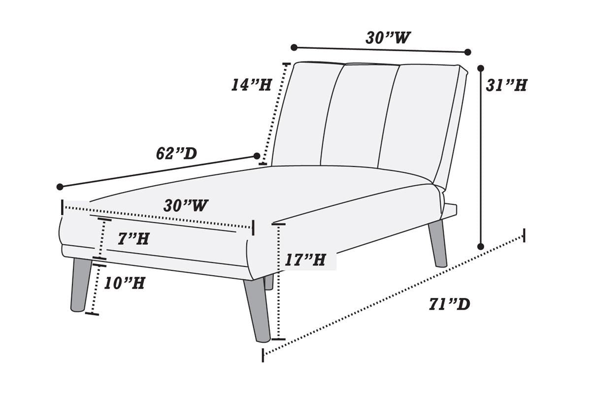 Blue Grey Polyfiber 1pc Adjustable Chaise Bed Living Room Solid wood – photo 8 of 8