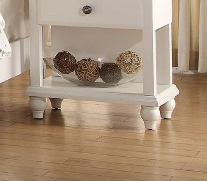 Modern Bedroom Nightstand White Color Wooden 1 Drawers And Shelf Bed – photo 6 of 14