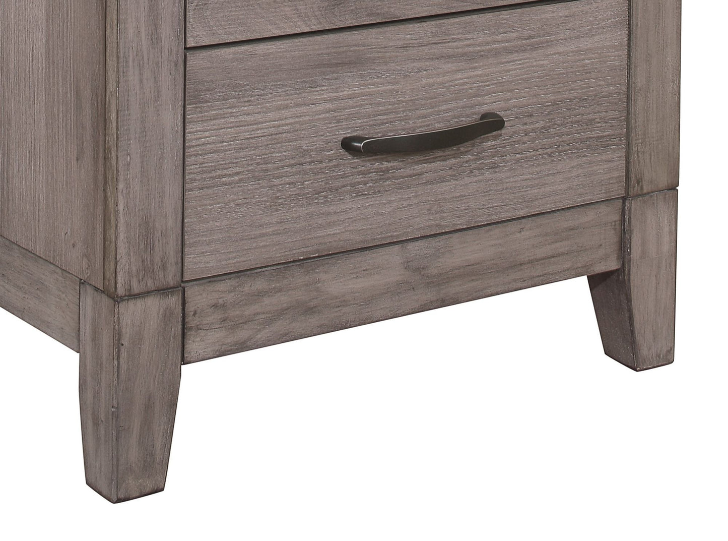 Brownish Gray Finish 1pc Nightstand Melamine Laminate 2x Drawers Dark – photo 5 of 7