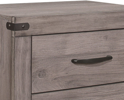 Brownish Gray Finish 1pc Nightstand Melamine Laminate 2x Drawers Dark – photo 4 of 7