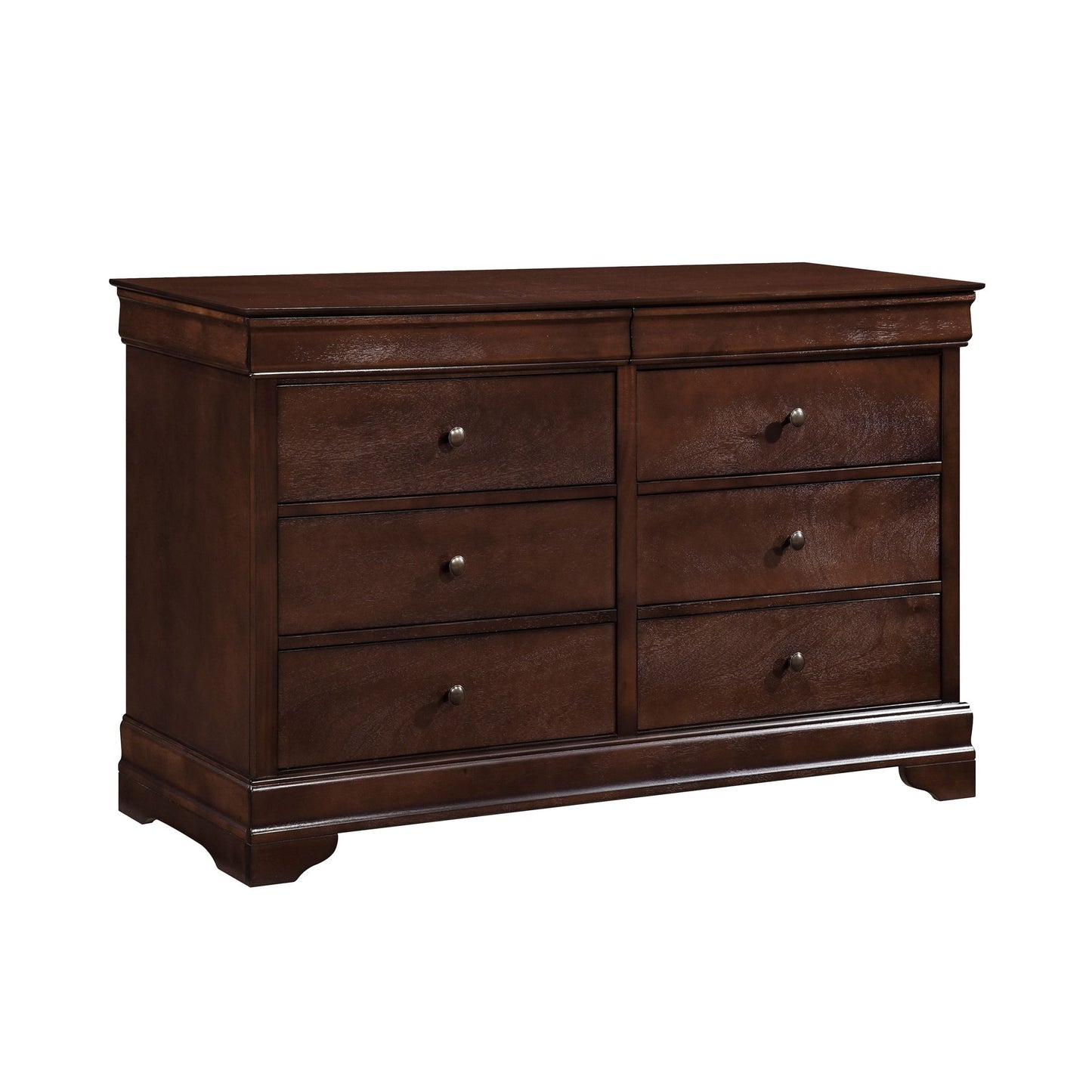 Brown Cherry Finish Louis Phillipe Style Bedroom Furniture – photo 2 of 7