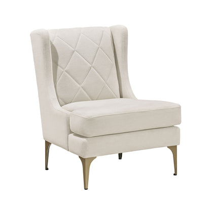 Modern Luxury Taupe Chenille Upholstery Wingback Accent Chair – photo 3 of 11