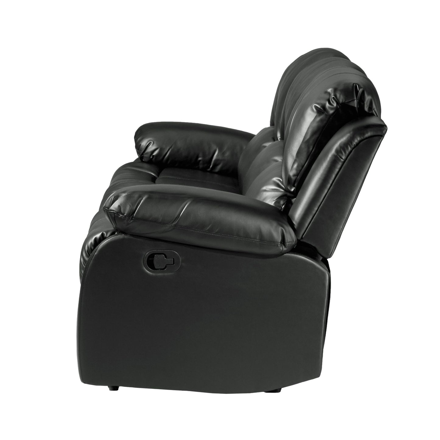 Comfortable Double Reclining Sofa 1pc Black Bonded Leather Match – photo 5 of 11
