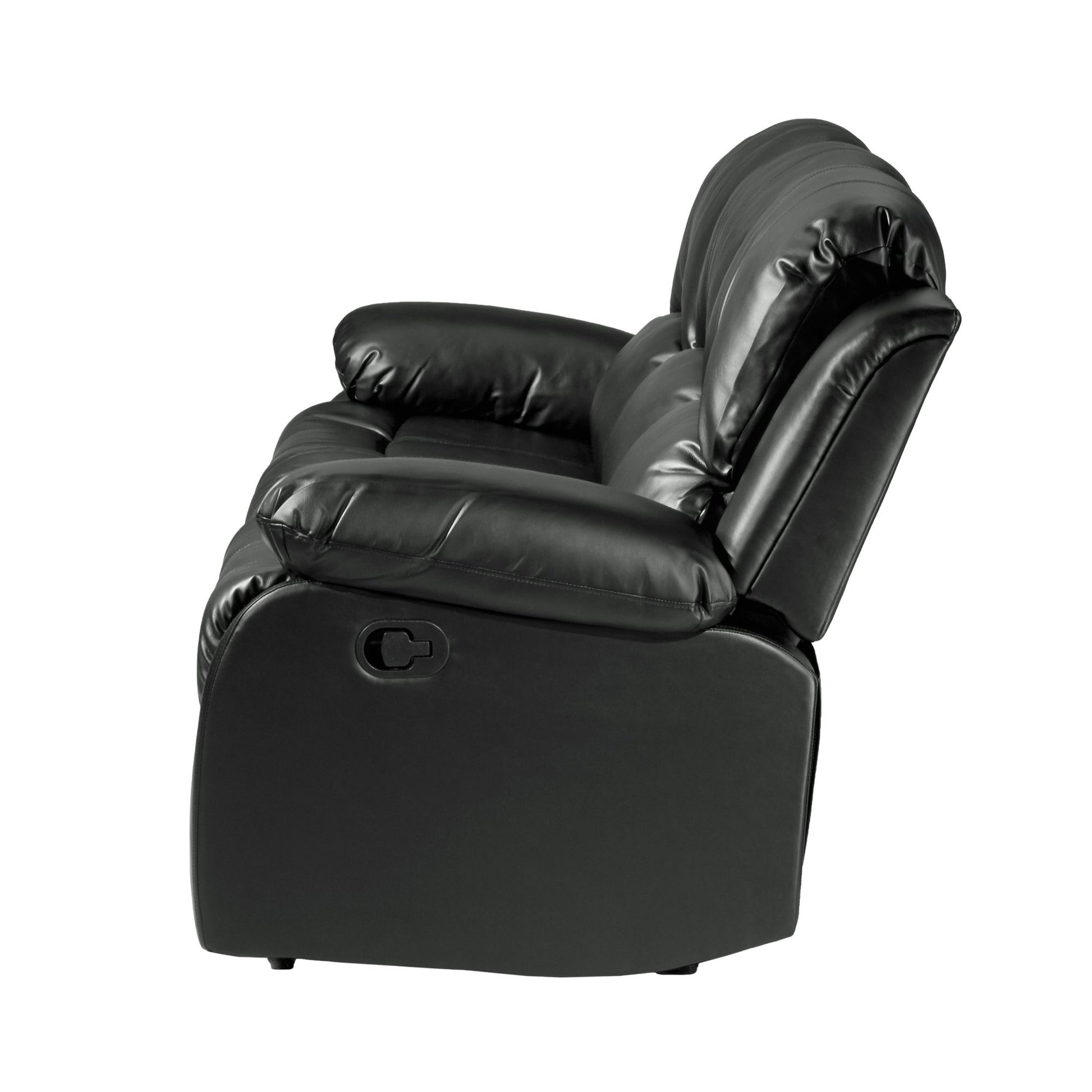 Comfortable Double Reclining Sofa 1pc Black Bonded Leather Match – photo 5 of 11
