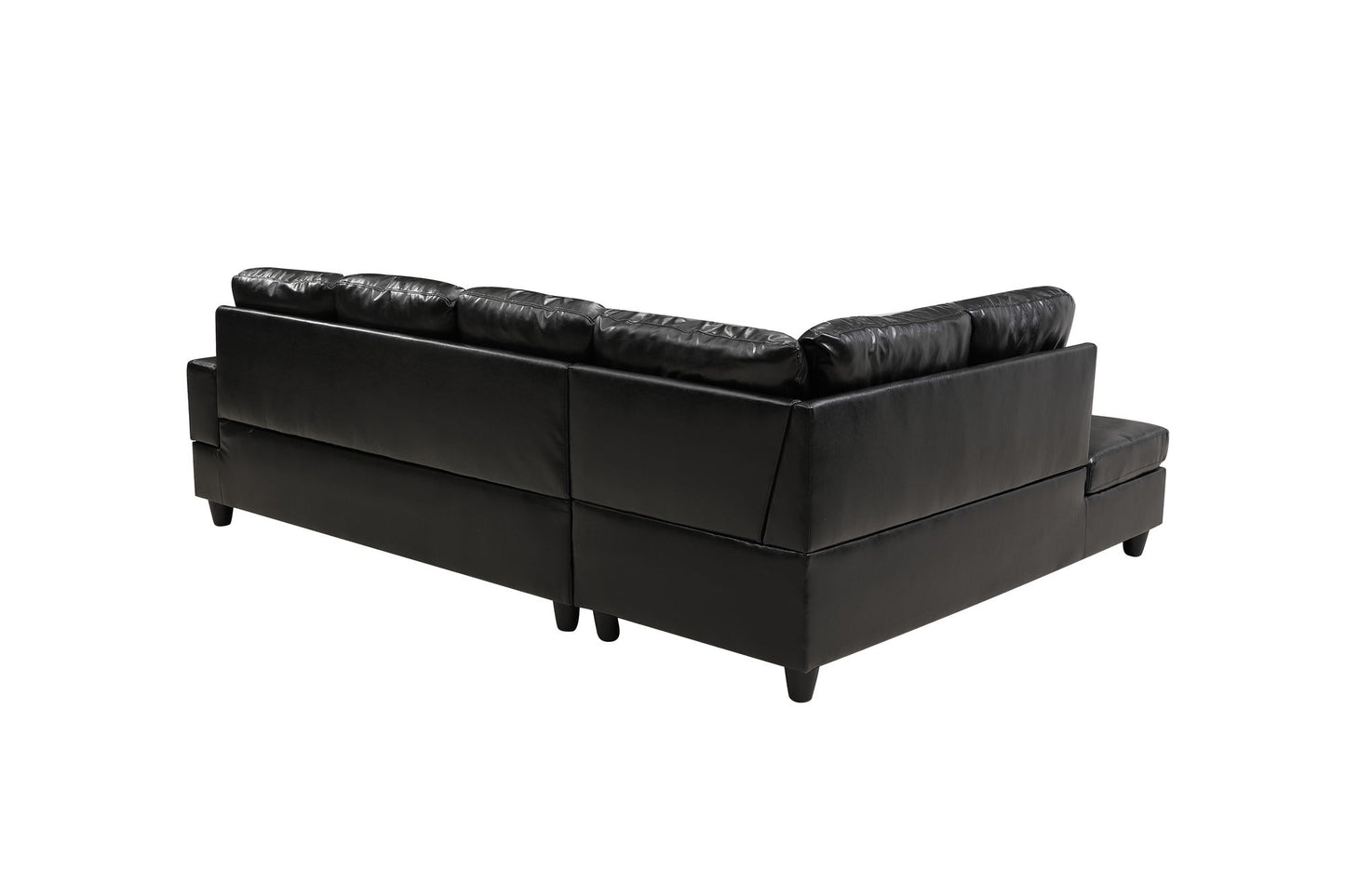 3 PC Sectional Sofa Set, (Black) Faux Leather left-Facing Sofa – photo 6 of 8