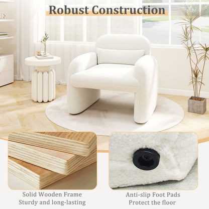 Modern Accent Chair with Waist Pillow and Armrests for Living Room – photo 19 of 27