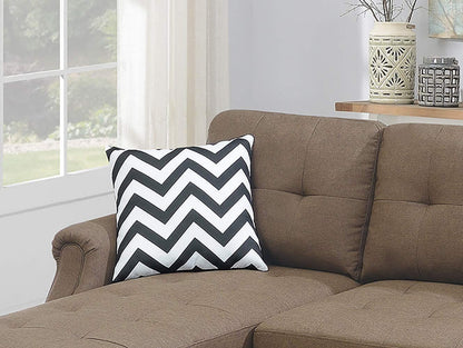 Living Room Corner Sectional Light Coffee Polyfiber Chaise sofa – photo 11 of 15