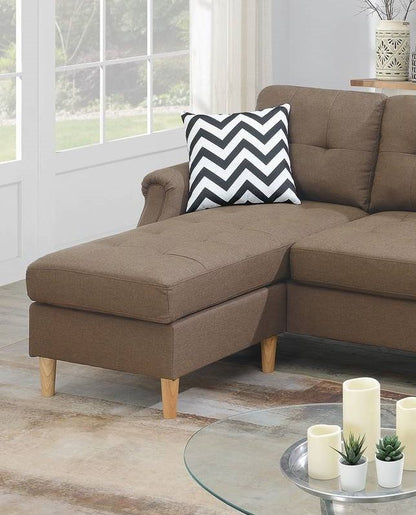 Living Room Corner Sectional Light Coffee Polyfiber Chaise sofa – photo 4 of 15