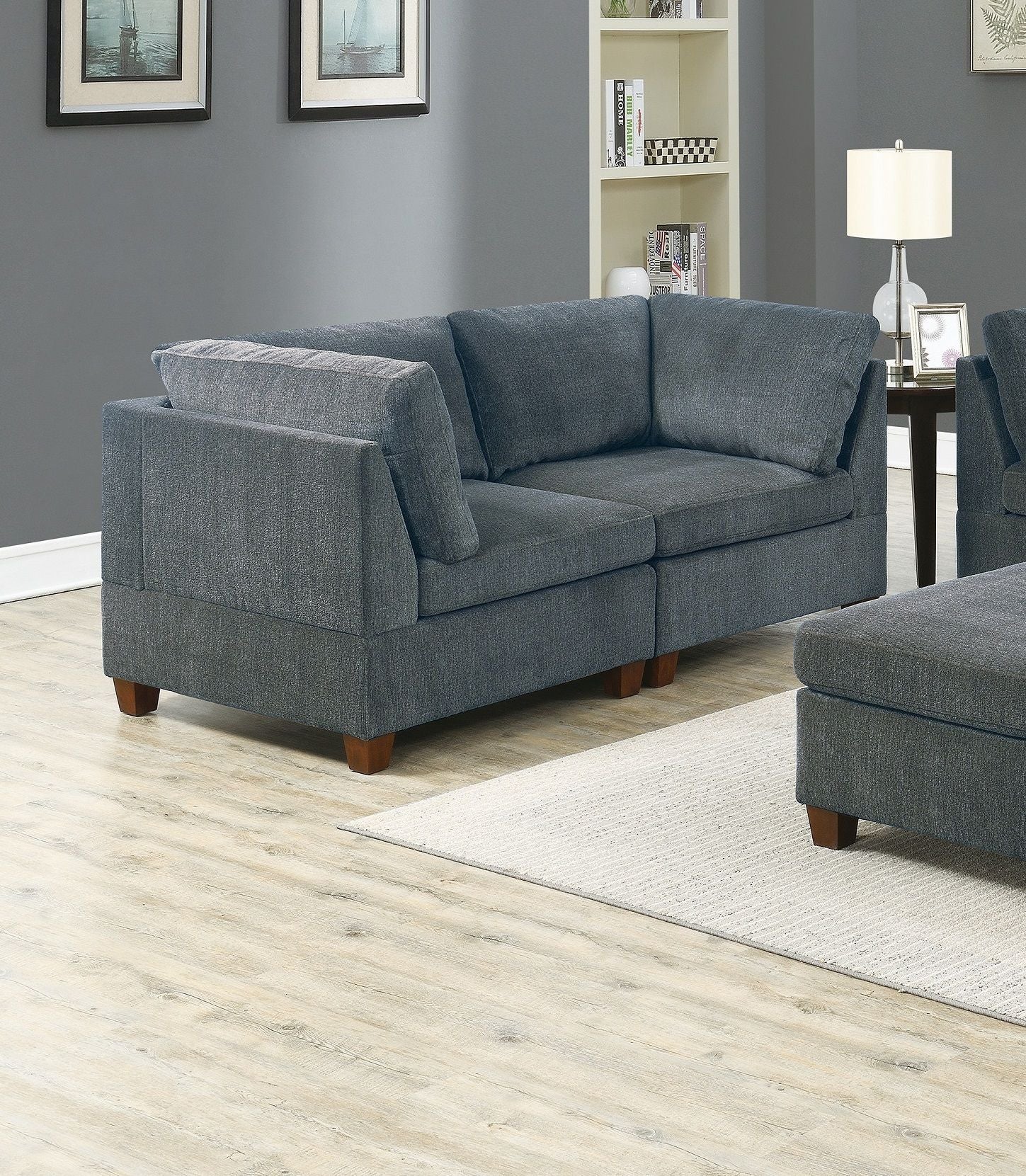 Living Room Furniture Grey Chenille Modular Sofa Set 6pc Set Sofa – photo 5 of 20