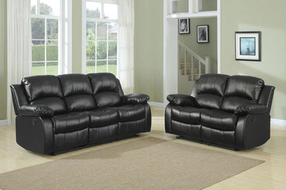Comfortable Double Reclining Sofa 1pc Black Bonded Leather Match – photo 10 of 11