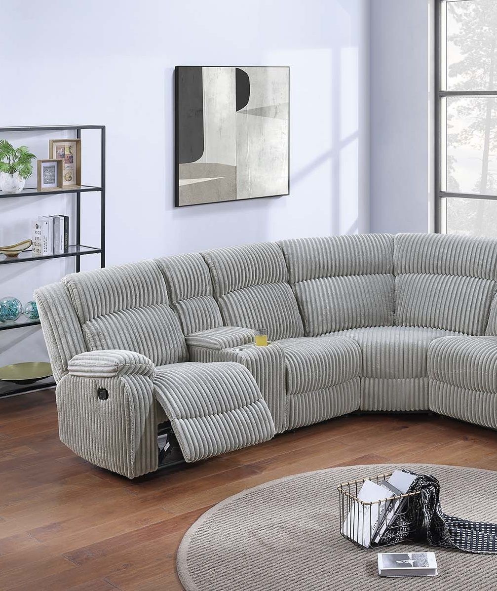 Sectional Sofa w Console Cup Holder 3pc Set Ash Color Luxurious – photo 5 of 7