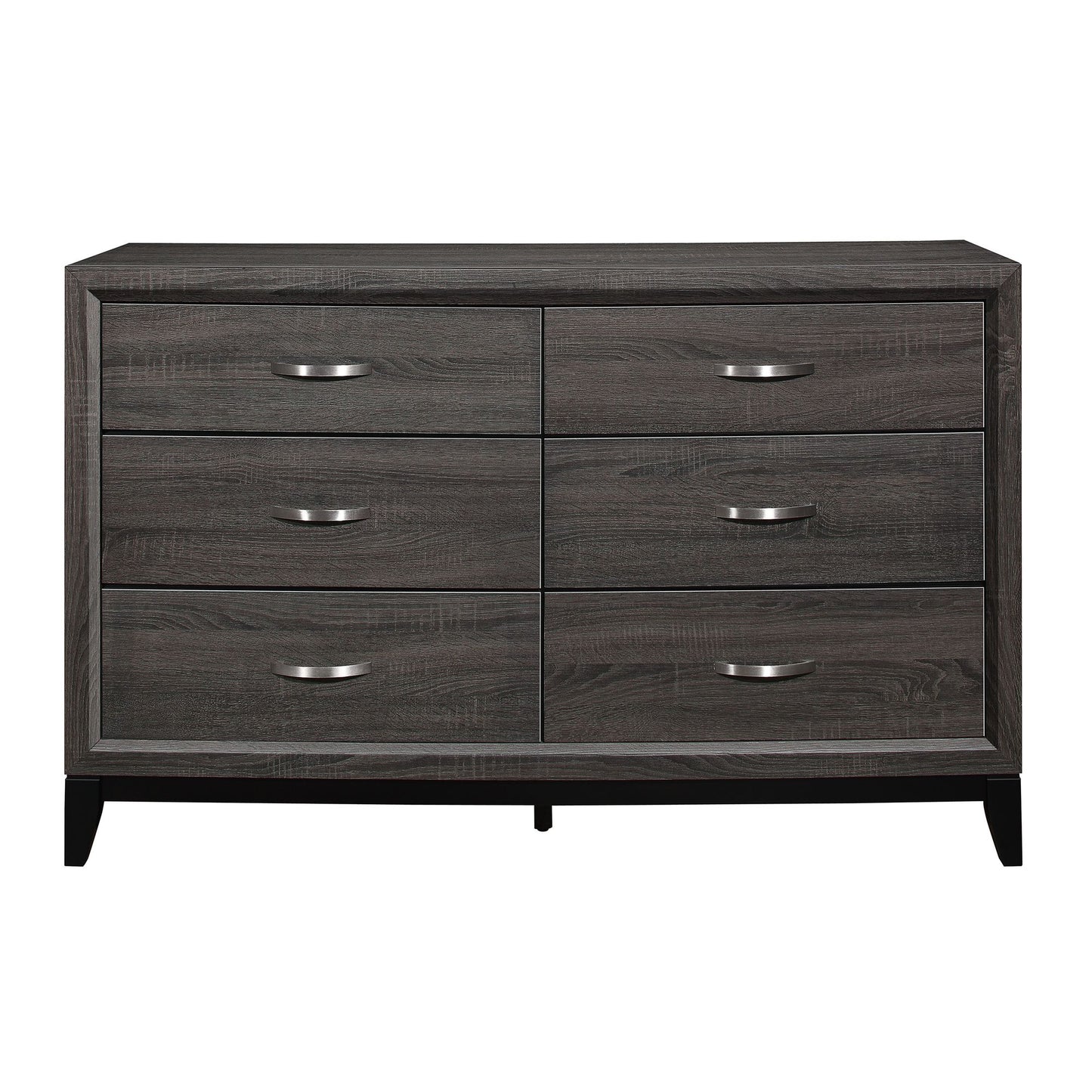 Contemporary Design 1pc 6-Drawers Dresser Gray Finish Polished – photo 1 of 7