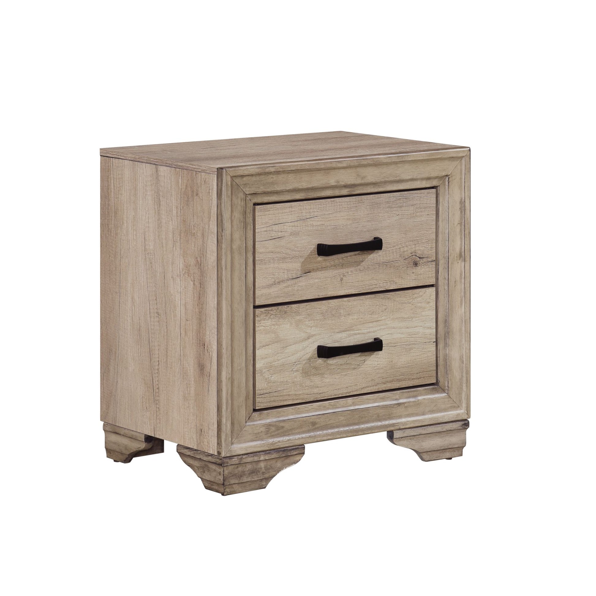 Contemporary Bedroom Furniture 1pc Nightstand of Drawers Natural – photo 3 of 8