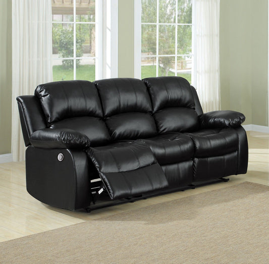 Comfortable Double Reclining Sofa 1pc Black Bonded Leather Match – photo 1 of 11