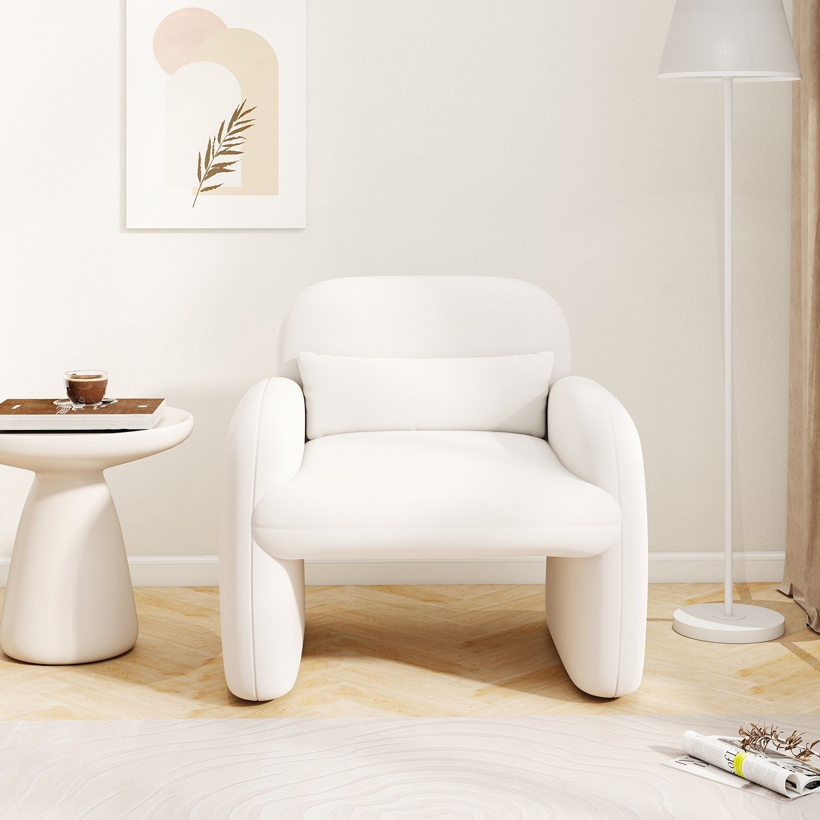 Modern Accent Chair with Waist Pillow and Armrests for Living Room – photo 13 of 27