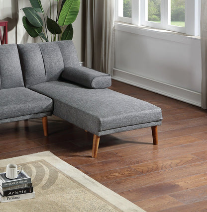 Blue Grey Polyfiber 1pc Adjustable Chaise Bed Living Room Solid wood – photo 5 of 8