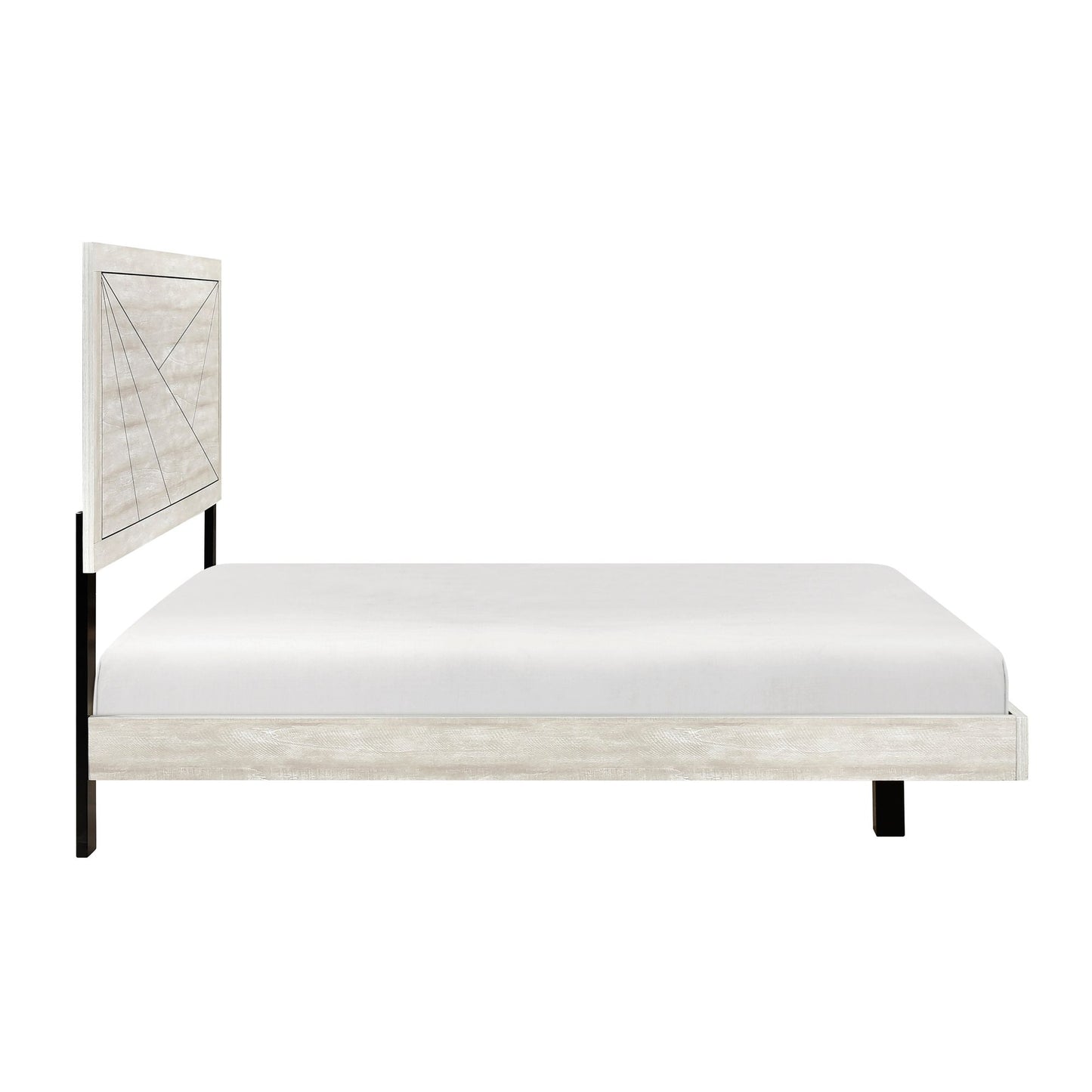 Contemporary Gray Oak Finish Queen Bed Durable Wooden Bedroom – photo 4 of 11