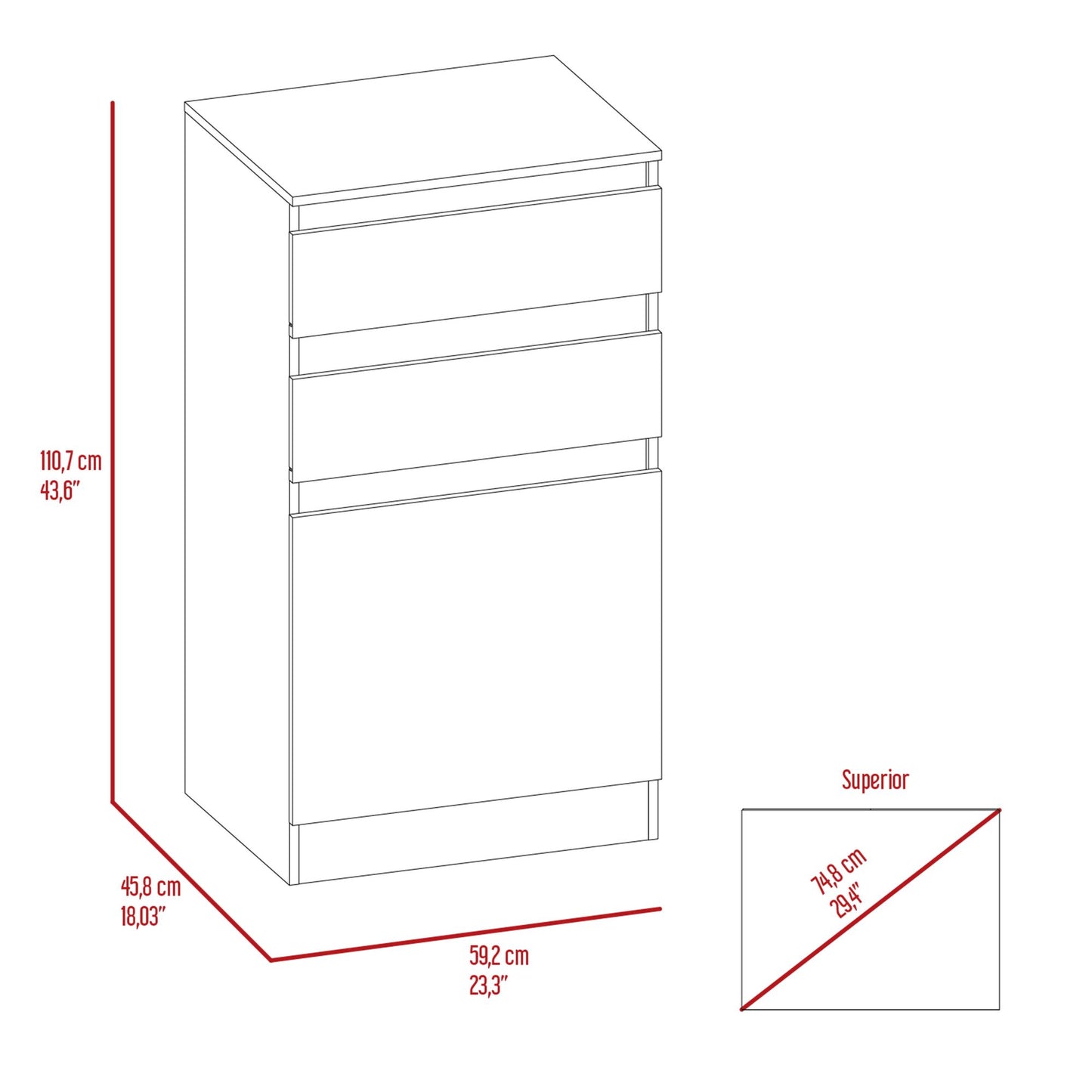 Cassel 2-Drawer Dresser White – photo 7 of 7