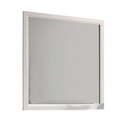 Erica Dresser Vanity Mirror, 39 Inch Modern Style White Wood Frame