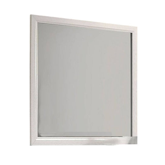 Erica Dresser Vanity Mirror, 39 Inch Modern Style White Wood Frame