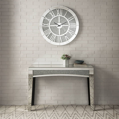 Noralie Mirrored Wall Clock with Faux Diamonds