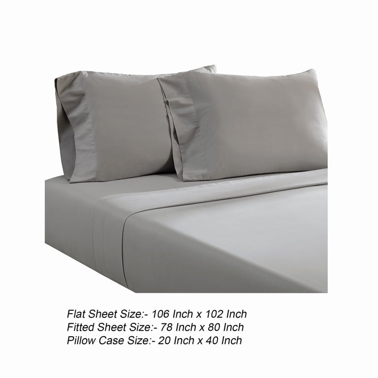 Ivy 4 Piece King Size Cotton Ultra Soft Bed Sheet Set, Prewashed, Dark Blue