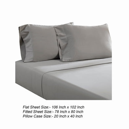 Ivy 4 Piece King Size Cotton Ultra Soft Bed Sheet Set, Prewashed, Dark Blue